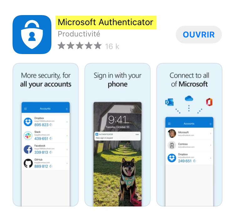 Figure 6 : Microsoft Authenticator